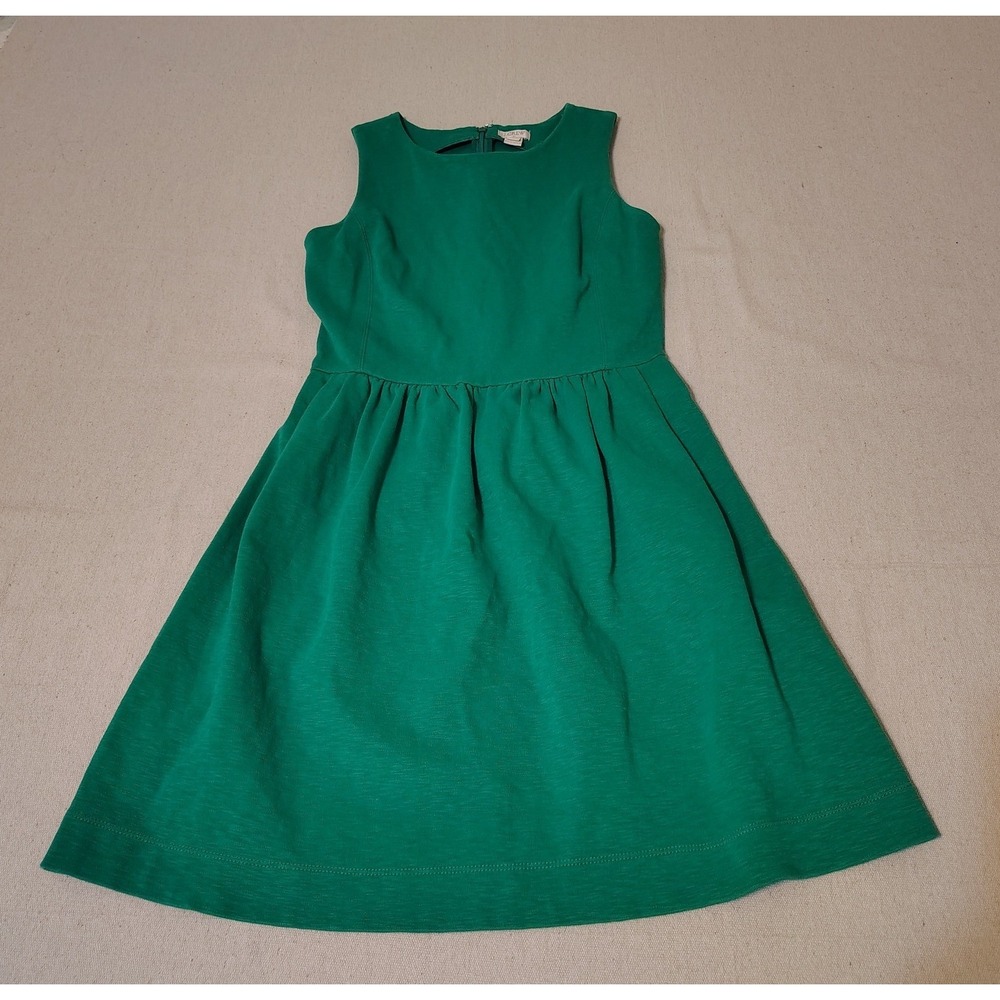 J.Crew Green Slub Knit Sleeveless Fit and Flare Mini‎ Dress XXS 9